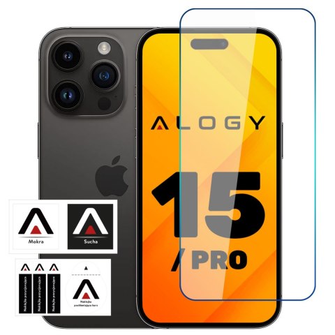 Szkło hartowane 9H do iPhone 15 / 15 Pro / 16 na ekran Alogy Screen Protector PRO+
