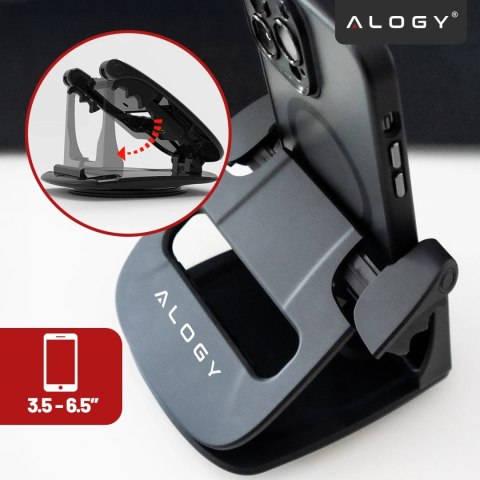 Uchwyt samochodowy na telefon GPS do 6.5" - montaż na kokpit i deskę rozdzielczą, obrót 360°, stabilny i regulowany - Alogy Driv