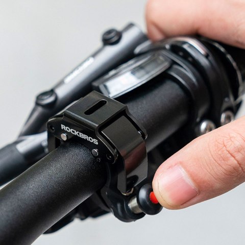 Dzwonek rowerowy do roweru uniwersalny RockBros Big Ring aluminiowy mocny na kierownicę 100dB wodoodporny czarny
