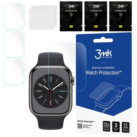 Folia ochronna x3 do Apple Watch 8 45mm 3mk ARC na ekran Watch Protection™