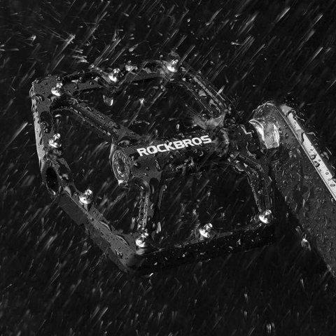 Pedały do roweru rowerowe platformowe RockBros K203-BK metalowe MTB komplet 2szt Czarne