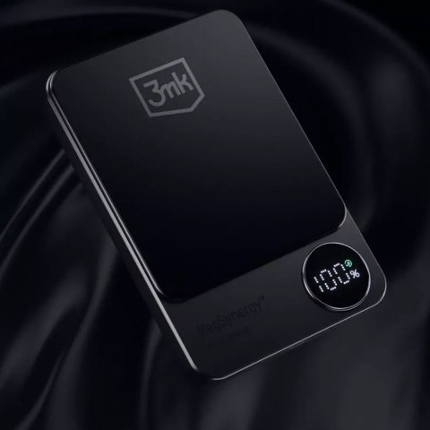 Powerbank 3mk MagSafe 10000 mAh QI USB-C Lightning LED MagSynergy bezprzewodowy indukcyjny Czarny