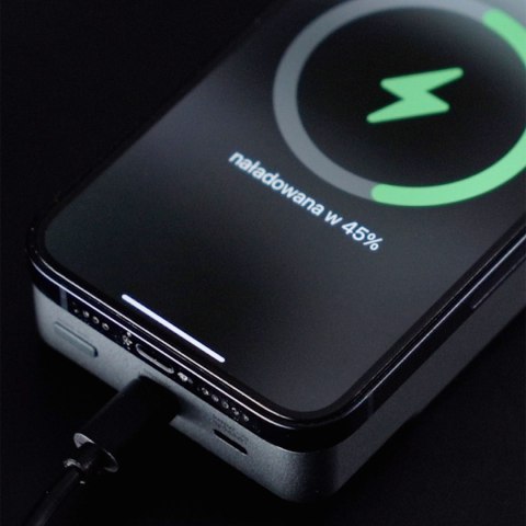 Powerbank 3mk MagSafe 10000 mAh QI USB-C Lightning LED MagSynergy bezprzewodowy indukcyjny Czarny