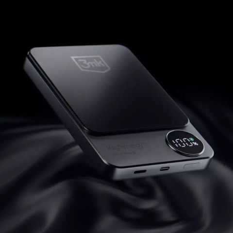Powerbank 3mk MagSafe 10000 mAh QI USB-C Lightning LED MagSynergy bezprzewodowy indukcyjny Czarny