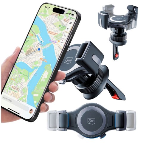 Uchwyt samochodowy do telefonu kratki auta 3mk Memo Hug Car Holder na kratkę na telefon 4.5 - 6.5cali