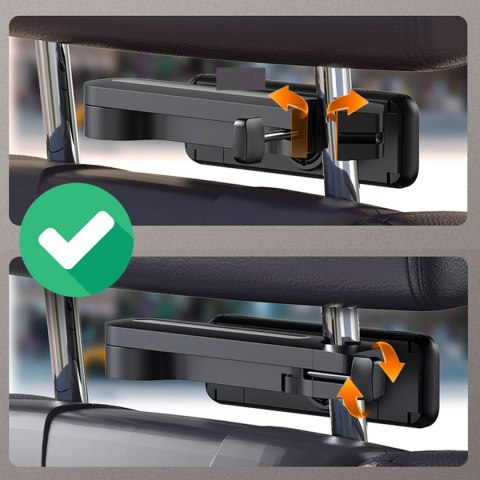 Uchwyt samochodowy na telefon tablet na zagłówek auta Car Holder regulowany 4.7-8" Czarny