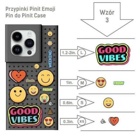 Zestaw Etui Pinit Dynamic + Emoji Pin do iPhone 14 Plus 6.7" czarny/black wzór 3