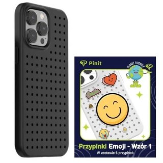 Zestaw Etui Pinit Dynamic + Emoji Pin do iPhone 14 Pro 6.1" czarny/black wzór 1