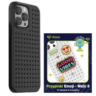Zestaw Etui Pinit Dynamic + Emoji Pin do iPhone 14 Pro 6.1" czarny/black wzór 3