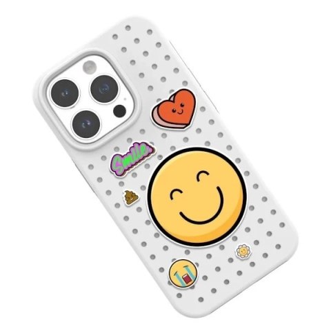 Zestaw Etui Pinit Dynamic + Emoji Pin iPhone do 14 Plus 6.7" czarny/black wzór 1
