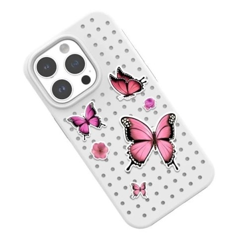 Zestaw Etui Pinit Dynamic + Flower/ Butterfly Pin do iPhone 14 Pro Max 6.7" czarny/black wzór 1