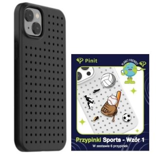 Zestaw Etui Pinit Dynamic + Sports Pin do iPhone 14 Plus 6.7" czarny/black wzór 1