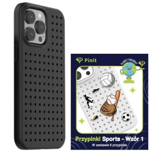Zestaw Etui Pinit Dynamic + Sports Pin do iPhone 14 Pro 6.1" czarny/black wzór 1