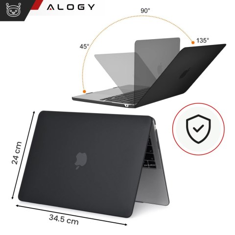 Etui do Macbook Air 15 M2 2023 / M3 2024 (A2941,A3114) Case obudowa pokrowiec matowe Alogy Hard Cover Czarne