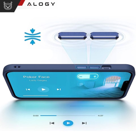 Etui do iPhone 13 Pro Max MagSafe Matt Case Cover matowe obudowa Alogy Ring pancerne na telefon Granatowe
