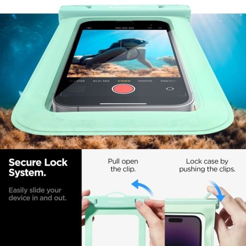 Etui wodoodporne Spigen A601 Universal Waterproof Case Mint