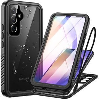 Etui wodoodporne do Samsung Galaxy A54 5G 360 Alogy Pancerne Armor IP68 ze smyczką Czarne