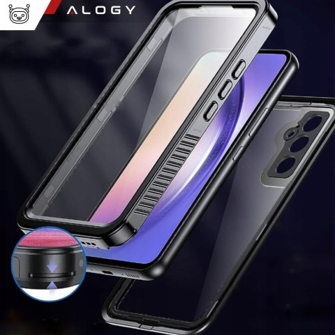 Etui wodoodporne do Samsung Galaxy A54 5G 360 Alogy Pancerne Armor IP68 ze smyczką Czarne