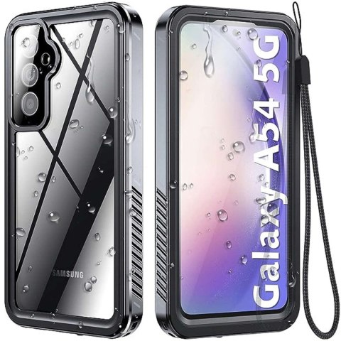 Etui wodoodporne do Samsung Galaxy A54 5G 360 Alogy Pancerne Armor IP68 ze smyczką Czarne