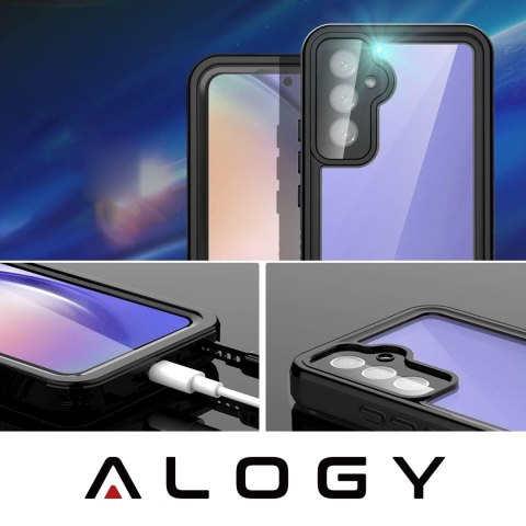 Etui wodoodporne do Samsung Galaxy A54 5G 360 Alogy Pancerne Armor IP68 ze smyczką Czarne