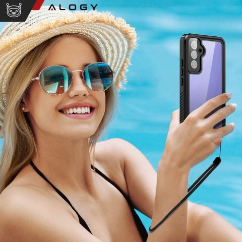 Etui wodoodporne do Samsung Galaxy A54 5G 360 Alogy Pancerne Armor IP68 ze smyczką Czarne