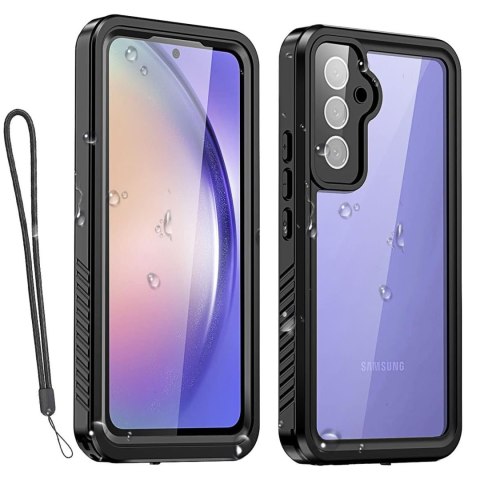 Etui wodoodporne do Samsung Galaxy A54 5G 360 Alogy Pancerne Armor IP68 ze smyczką Czarne