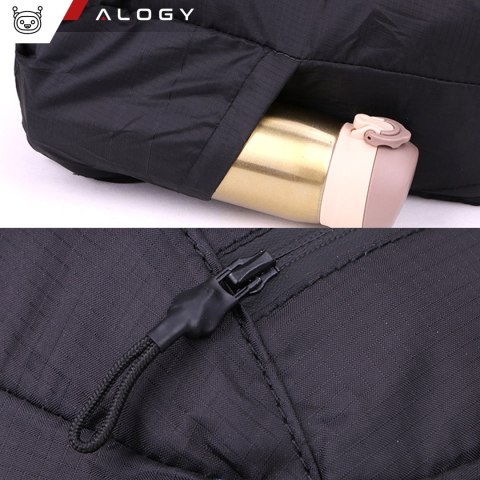 Plecak worek męski damski turystyczny wspinaczkowy mały 20l składany lekki szkolny młodzieżowy miejski wodoodporny Alogy Czarny