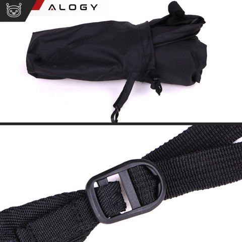 Plecak worek męski damski turystyczny wspinaczkowy mały 20l składany lekki szkolny młodzieżowy miejski wodoodporny Alogy Czarny