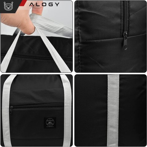 Torba podróżna sportowa na ramię męska damska na siłownie treningowa bagaż podręczny 48x32 materiałowa Alogy Sport Czarna