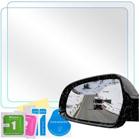 2x Folia hydrofobowa Nano naklejka na szybę lusterko lustro deszcz wodoodporna do auta samochodu łazienki 15x20cm