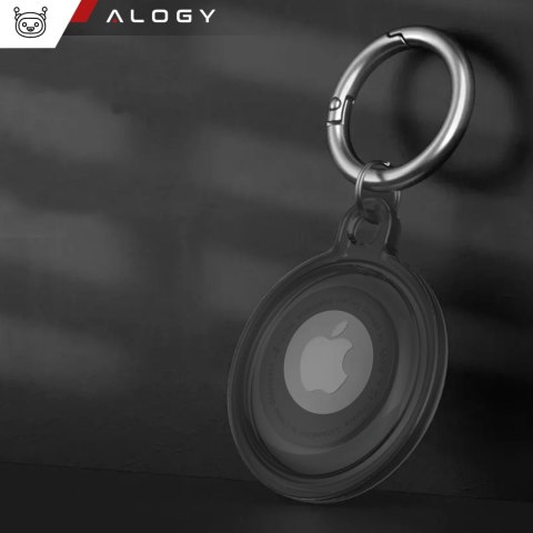 Etui na lokalizator do Apple AirTag Brelok Wodoodporny Case Alogy 360 IPX8 Obudowa z zawieszką Matowe Czarne