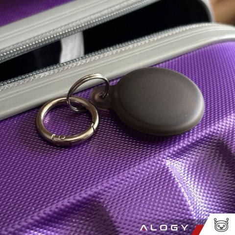 Etui na lokalizator do Apple AirTag Brelok Wodoodporny Case Alogy 360 IPX8 Obudowa z zawieszką Matowe Czarne
