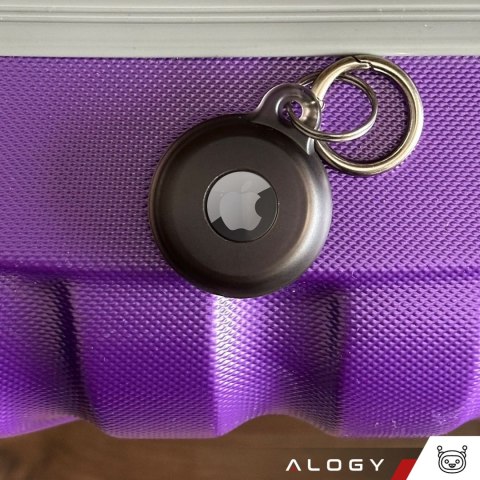 Etui na lokalizator do Apple AirTag Brelok Wodoodporny Case Alogy 360 IPX8 Obudowa z zawieszką Matowe Czarne