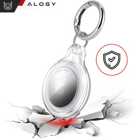 Etui na lokalizator do Apple AirTag Brelok Wodoodporny Case Alogy 360 IPX8 Obudowa z zawieszką Matowe Przezroczyste