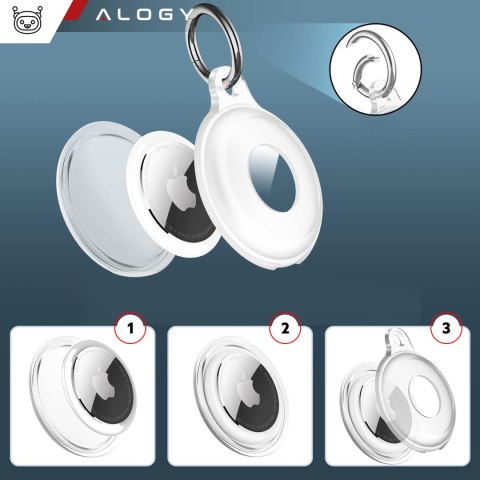 Etui na lokalizator do Apple AirTag Brelok Wodoodporny Case Alogy 360 IPX8 Obudowa z zawieszką Matowe Przezroczyste