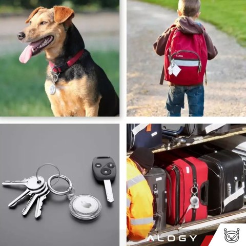 Etui na lokalizator do Apple AirTag Brelok Wodoodporny Case Alogy 360 IPX8 Obudowa z zawieszką Matowe Przezroczyste