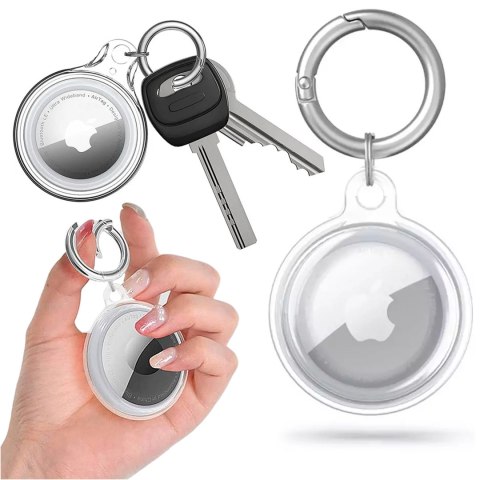 Etui na lokalizator do Apple AirTag Brelok Wodoodporny Case Alogy 360 IPX8 Obudowa z zawieszką Matowe Przezroczyste