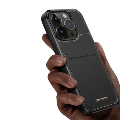 Etui portfel z podstawką 3w1 do iPhone 15 Pro Max MagSafe blokada RFID Dux Ducis Rafi Mag - czarne