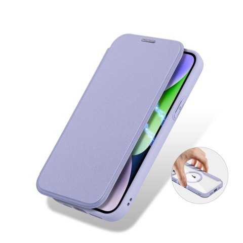 Etui Dux Ducis Skin X Pro do Apple iPhone 15 Plus magnetyczny pokrowiec MagSafe z klapką - fioletowy