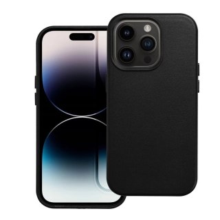 Etui Leather Mag Cover kompatybilne z MagSafe do Apple iPhone 15 czarny