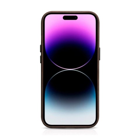 Skórzane etui kompatybilne z MagSafe do iPhone 15 Plus iCarer Oil Wax Premium Leather - brązowe