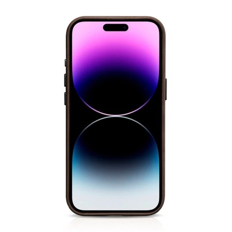 Skórzane etui kompatybilne z MagSafe do iPhone 15 Pro Max iCarer Oil Wax Premium Leather - brązowe