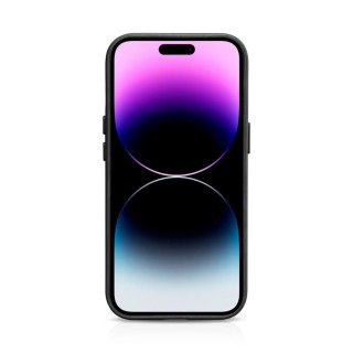 Skórzane etui kompatybilne z MagSafe do iPhone 15 iCarer Oil Wax Premium Leather - czarne