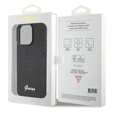 Etui Guess GUHCP15XPMSDGSK do iPhone 15 Pro Max 6.7" czarny/black hardcase Disco Metal Script