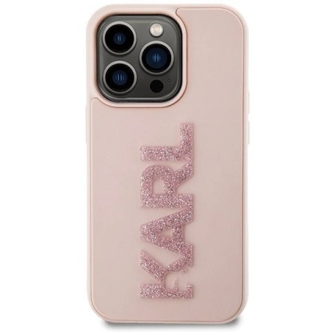 Etui Karl Lagerfeld KLHCP15X3DMBKCP do iPhone 15 Pro Max 6.7" różowy/pink hardcase 3D Rubber Glitter Logo