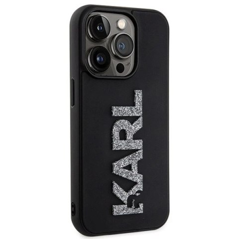 Etui Karl Lagerfeld KLHCP15L3DMBKCK do iPhone 15 Pro 6.1" czarny/black hardcase 3D Rubber Glitter Logo