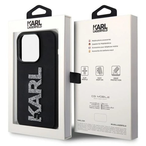 Etui Karl Lagerfeld KLHCP15L3DMBKCK do iPhone 15 Pro 6.1" czarny/black hardcase 3D Rubber Glitter Logo