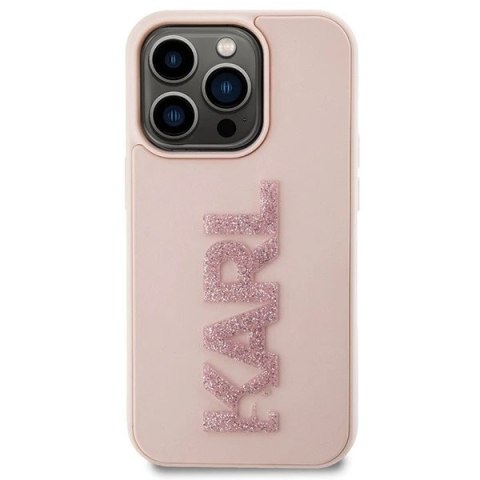 Etui Karl Lagerfeld KLHCP15L3DMBKCP do iPhone 15 Pro 6.1" różowy/pink hardcase 3D Rubber Glitter Logo