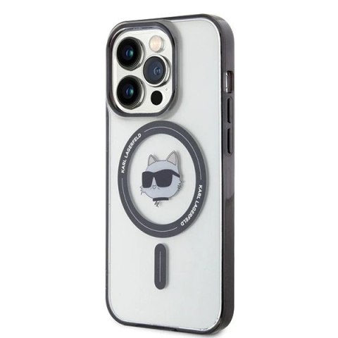 Etui Karl Lagerfeld KLHMP15LHCHNOTK do iPhone 15 Pro 6.1" transparent hardcase IML Choupette`s Head MagSafe