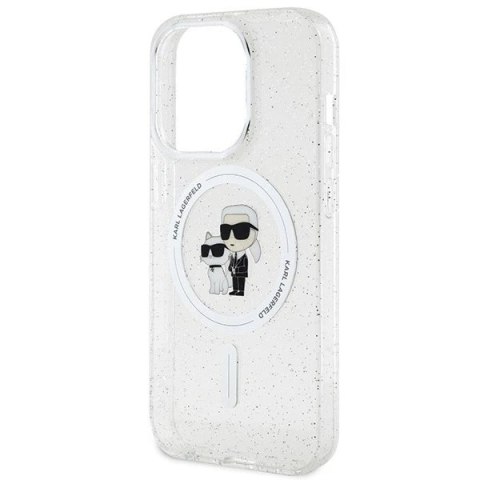 Etui Karl Lagerfeld KLHMP15LHGKCNOT do iPhone 15 Pro 6.1" transparent hardcase Karl&Choupette Glitter MagSafe